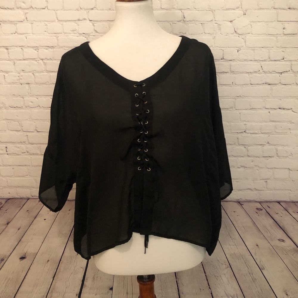 RVCA black tied shirt